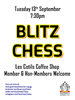 Blitz Tournament Tuesday 13th September 2022